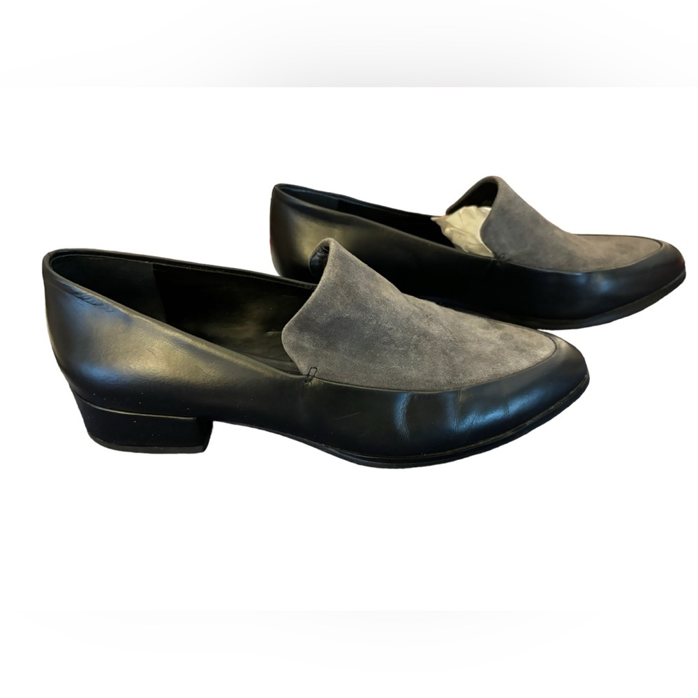 Lord & Taylor 424 Fifth Women’s‎ Black/Gray Verona Leather Loafers Size 6.5